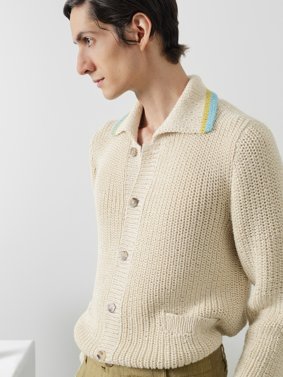 Collar Fisherman Cardigan  | KNITBRARY